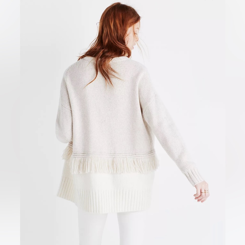 Madewell‎ Colorblock Fringe Cardigan Sweater - Picture 3 of 9